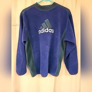 Vintage Boys' Adidas Blue/ Green Long Sleeve Pullover- Large